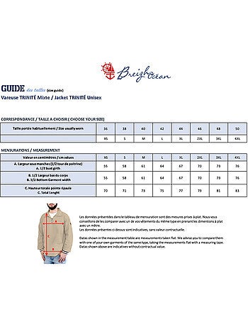 Vareuse Homme ou Femme 'Breizh Océan', 100% Coton