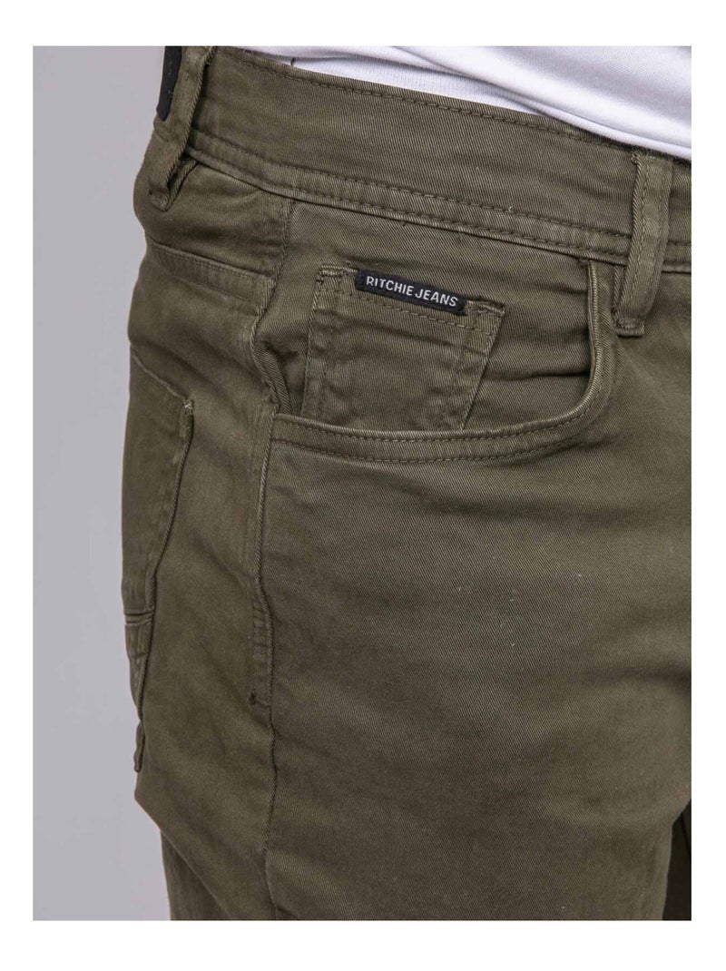 VARKANE gebreide broek Kaki - Kiabi