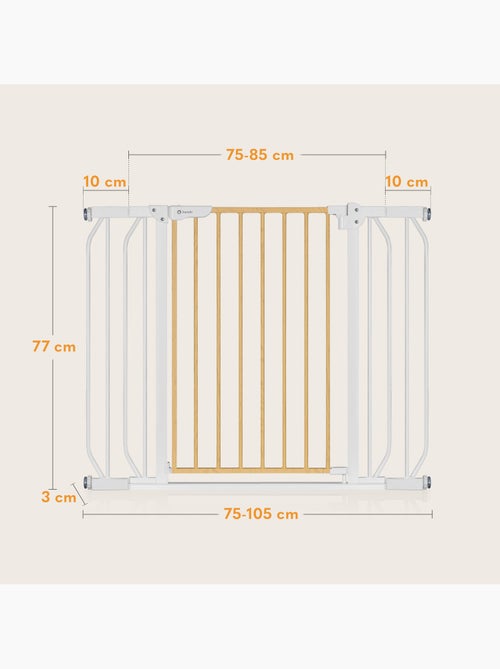Veiligheidshekje voor baby’s LIONELO Truus Slim – 75–105 cm – Drukbevestiging – Zonder boren - Kiabi Veiligheidshekje voor baby’s LIONELO Truus Slim – 75–105 cm – Drukbevestiging – Zonder boren - Kiabi