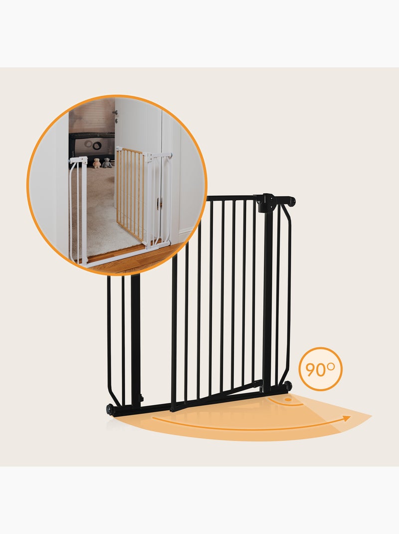 Veiligheidshekje voor baby’s LIONELO Truus Slim – 75–105 cm – Drukbevestiging – Zonder boren Zwart - Kiabi