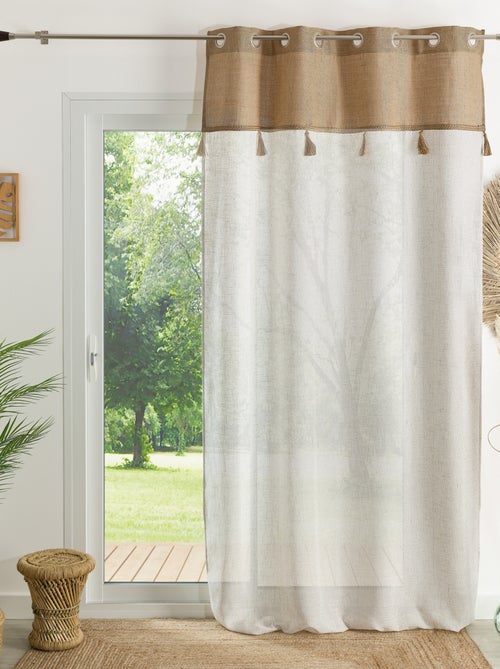 Veiling met jute voorkant en kwastjes - Kiabi
