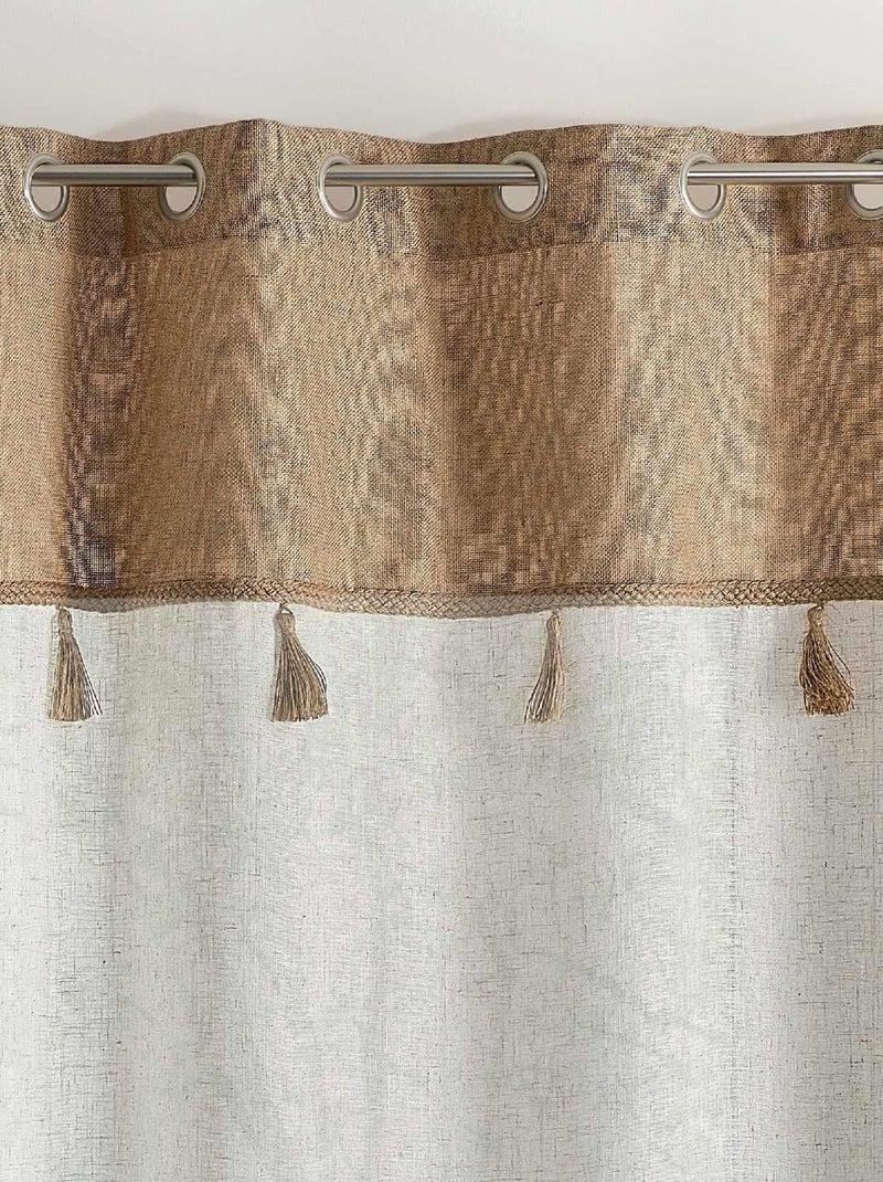 Veiling met jute voorkant en kwastjes Beige - Kiabi