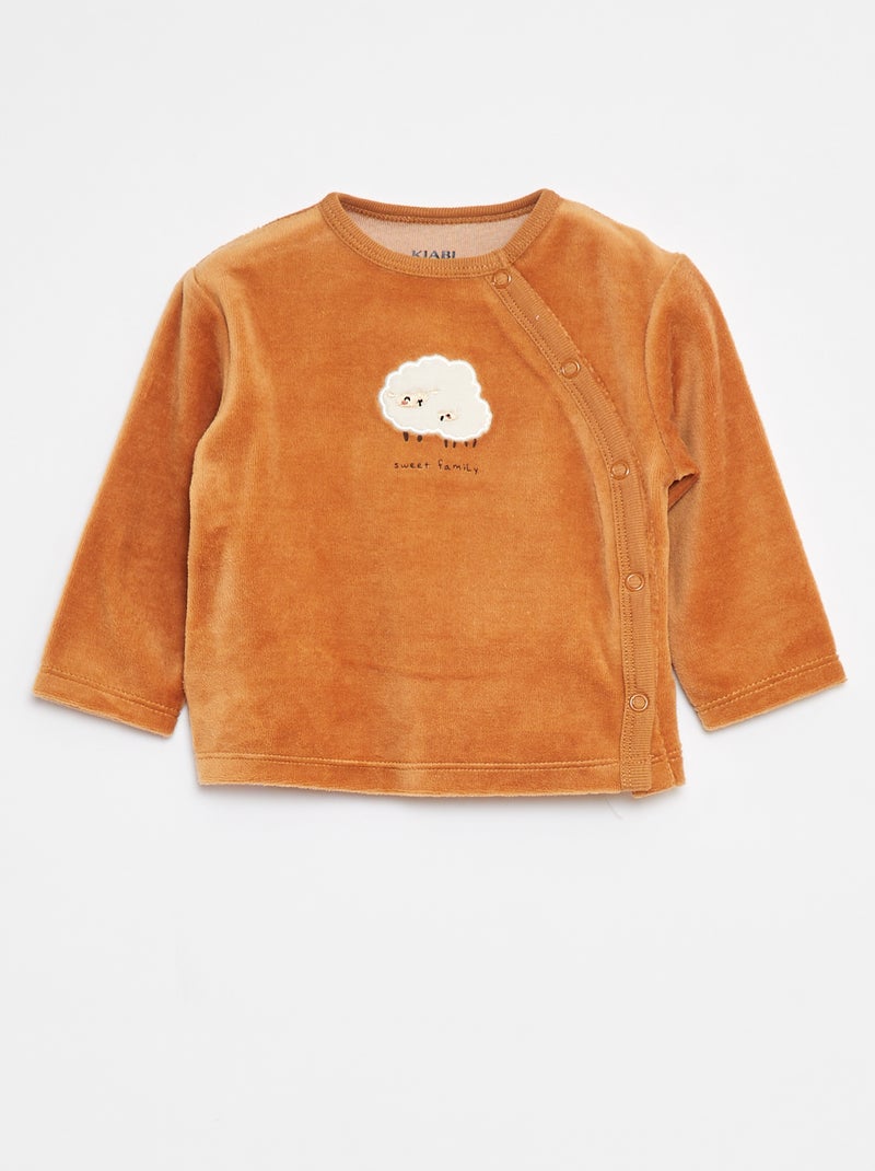 Velours pyjama - 2-delige set Oranje - Kiabi