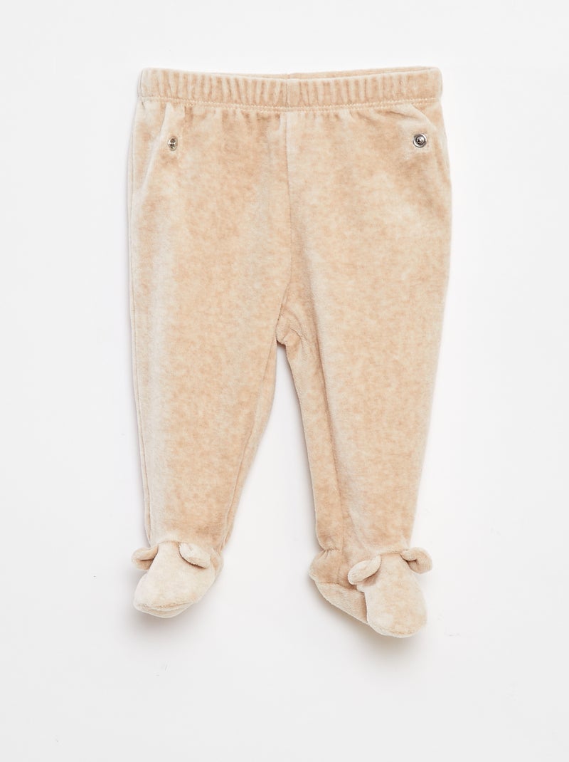 Velours pyjama - 2-delige set Oranje - Kiabi