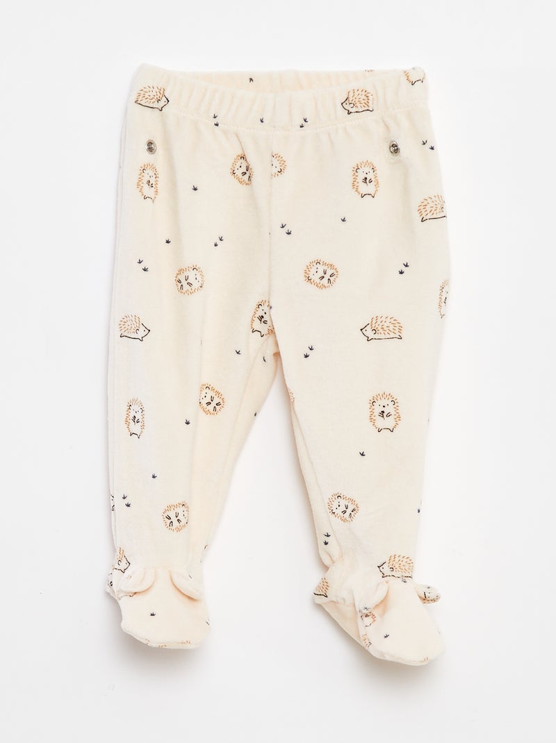 Velours pyjama - 2-delige set Wit - Kiabi