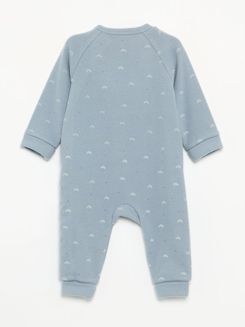 Velours slaapzakpyjama met lange mouwen en zonder voetjes Blauw - Kiabi