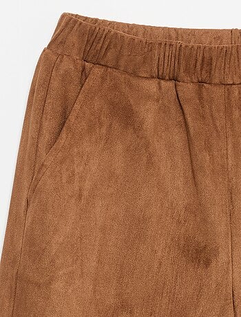 Velourspantalon met wijde pijpen