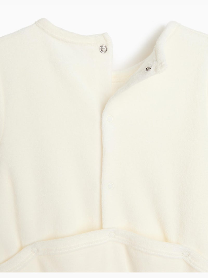 Velvet babygrow, mo fashion Blanc - Kiabi