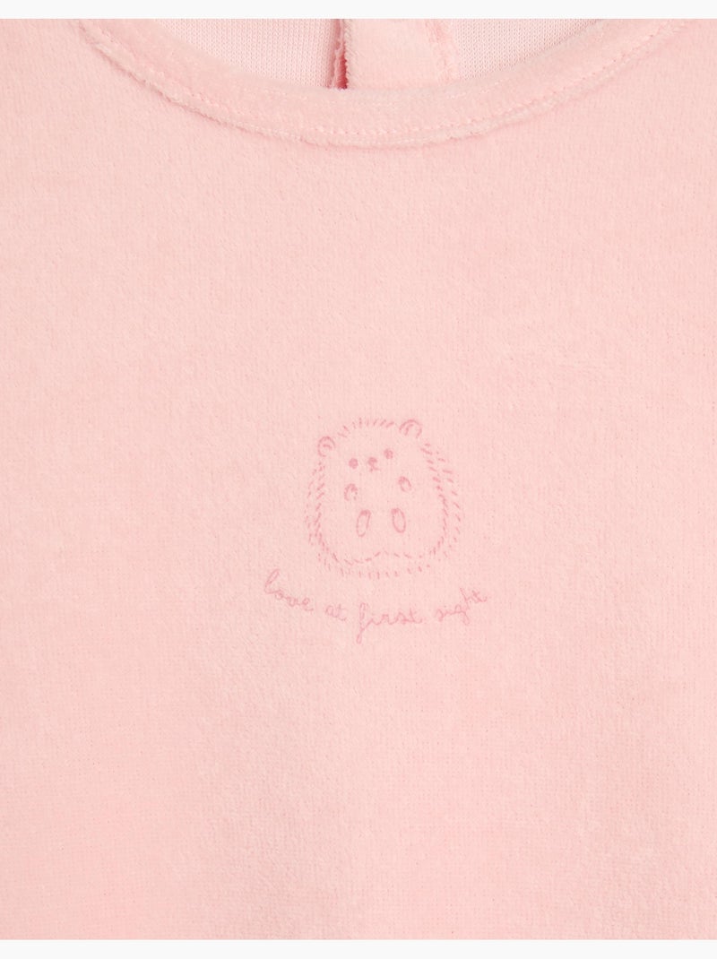Velvet babygrow, mo fashion Roze - Kiabi