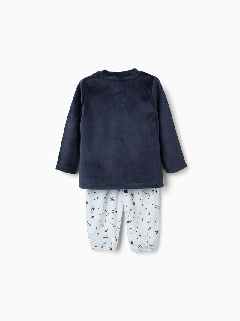 Velvet pyjama met glow-in-the-dark ruimteprint Donkerblauw - Kiabi