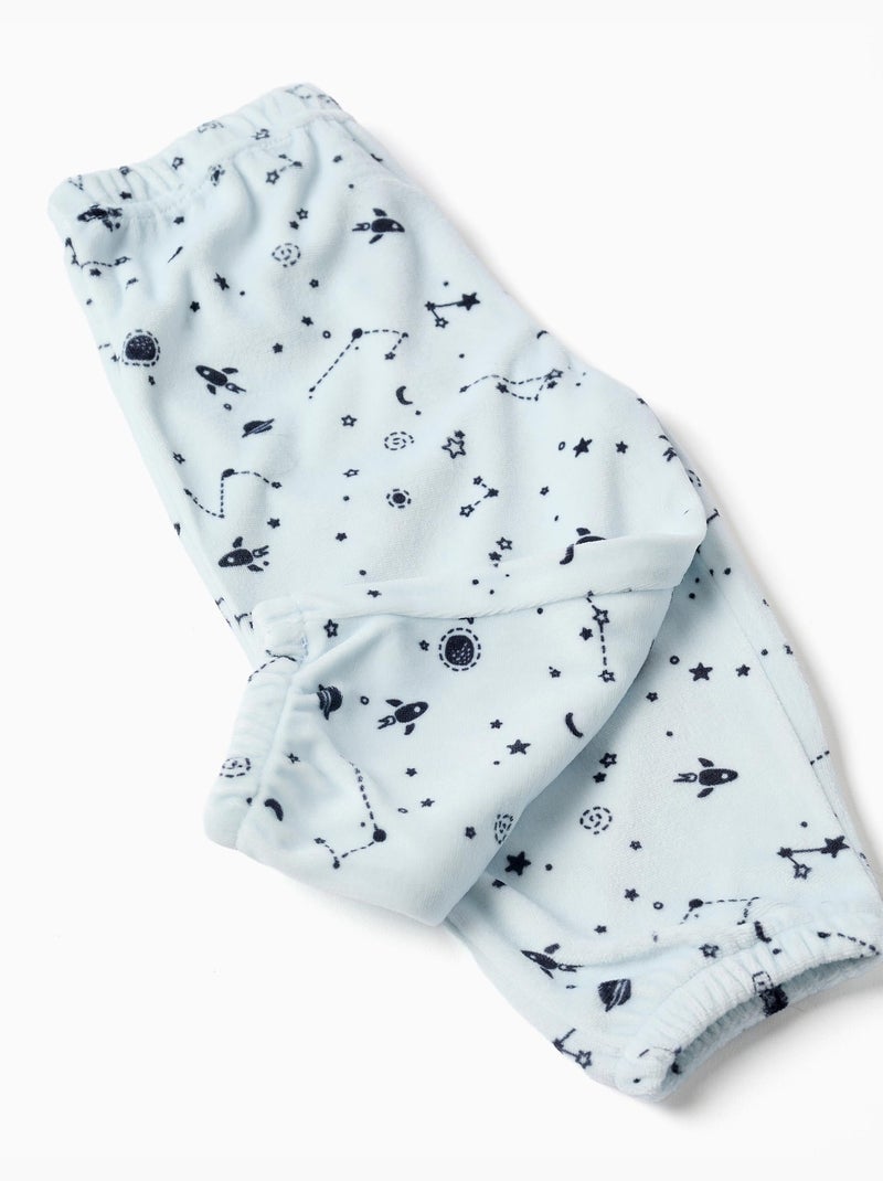 Velvet pyjama met glow-in-the-dark ruimteprint Donkerblauw - Kiabi