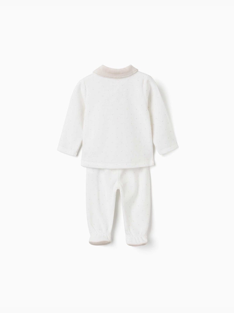 Velvet pyjama met polkadot patroon Wit - Kiabi