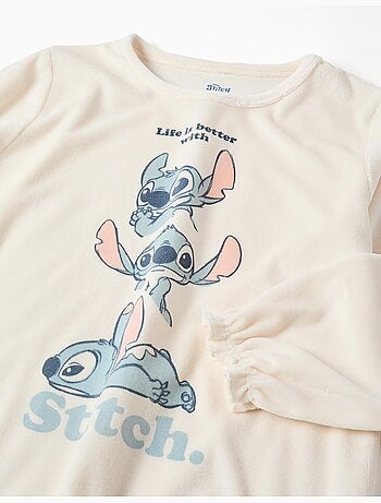 Velvet pyjama met stitch print