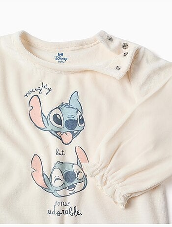 Velvet pyjama met stitch print