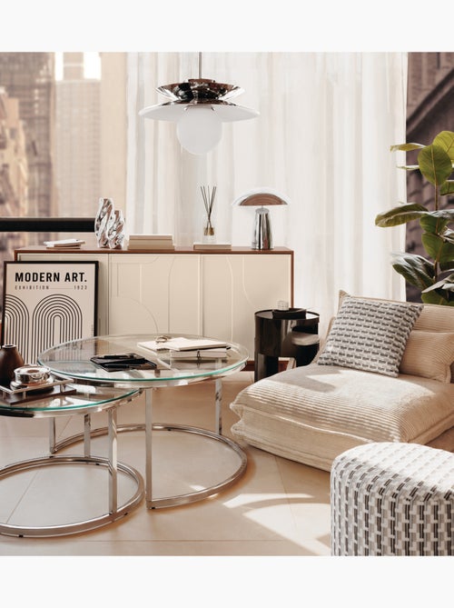 Verchroomde metalen hanger met glazen bol - Kiabi