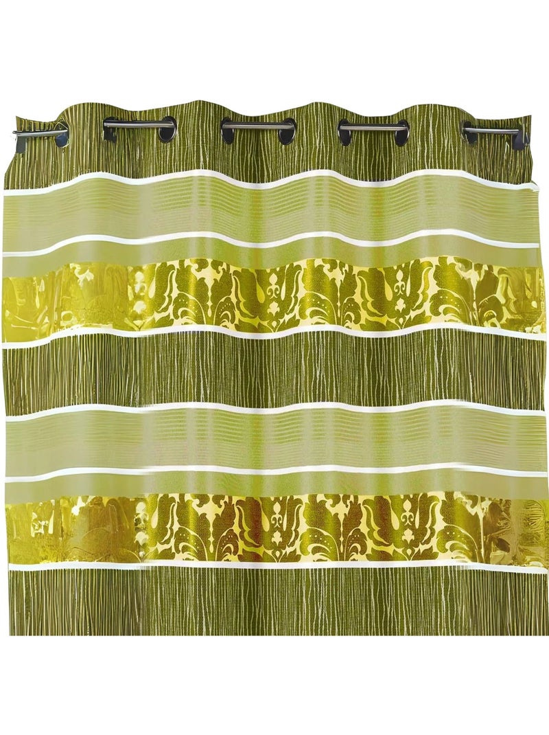 Verduisteringsgordijn van jacquard met gekleurde horizontale strepen Lichtgroen - Kiabi