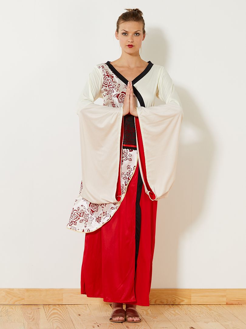 Verkleedjurk in kimonostijl rood / wit - Kiabi
