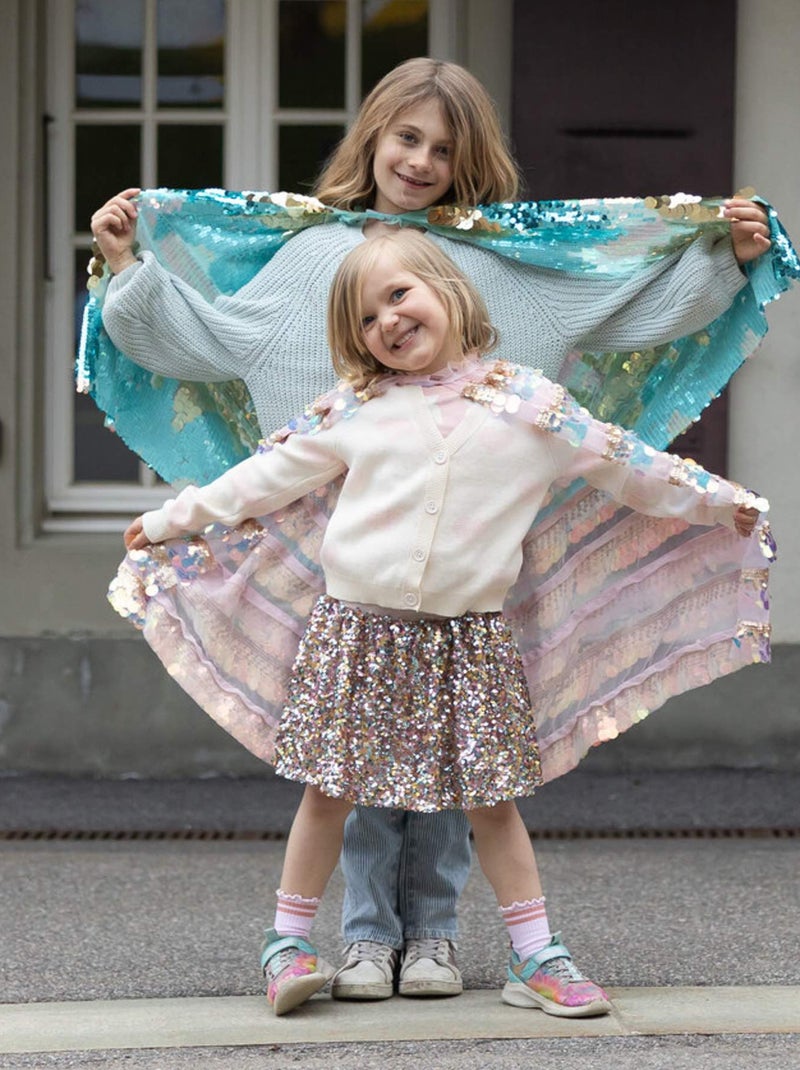 Verkleedpak met glanzende cape voor kinderen Roze - Kiabi