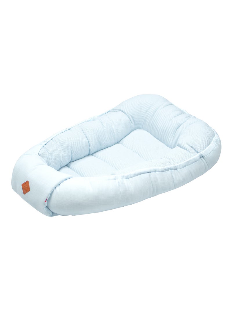 Verkleinend babynestje van wafelstof katoen Blauw - Kiabi