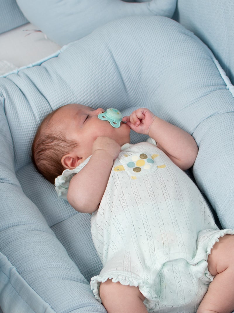 Verkleinend babynestje van wafelstof katoen Blauw - Kiabi
