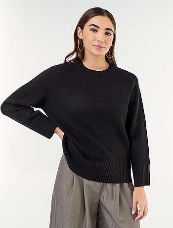 Verlengde trui van gemêleerd breisel