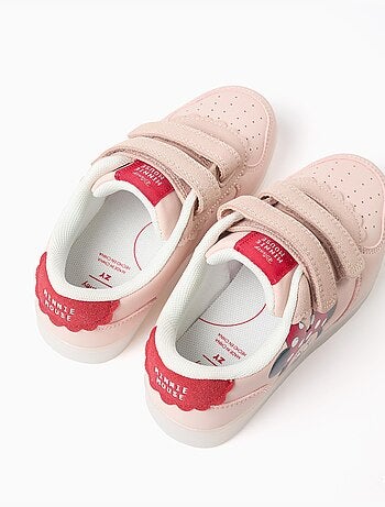 Verlichte sneakers van twee soorten stof met minnie