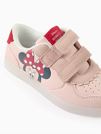 Verlichte sneakers van twee soorten stof met minnie