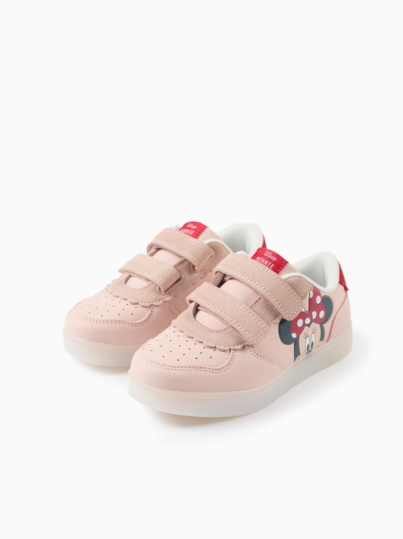 Verlichte sneakers van twee soorten stof met Minnie Lichtroze - Kiabi