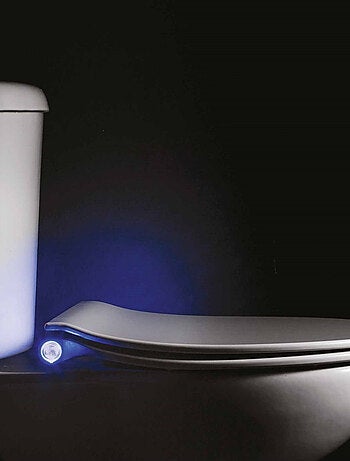 Verlichte wc-bril LUMOS van Thermodur met LED en geluidssensor 30 s – Guy Levasseur
