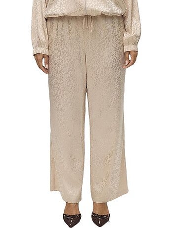 Vero moda alida beige dames pantalon - comfortabele wijde broek