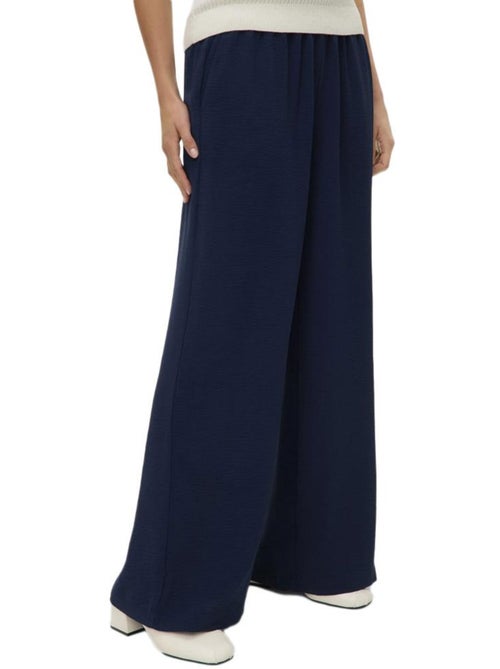 Vero Moda Alva Dames Marineblauwe Soepele Pantalon - Kiabi Vero Moda Alva Dames Marineblauwe Soepele Pantalon - Kiabi