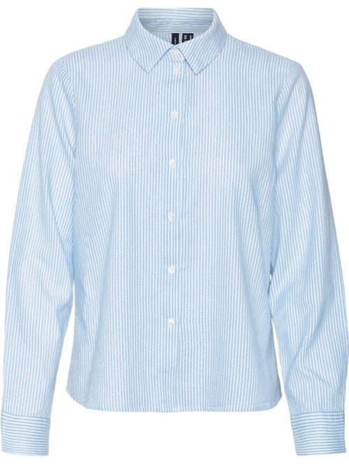 Vero moda ani oxford gestreepte blouse voor dames - blauw/wit - Kiabi