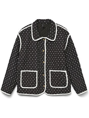 Vero moda anne dames vest zwart met stippen