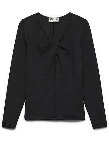 Vero moda awtammie zwart t-shirt met lange mouwen voor dames