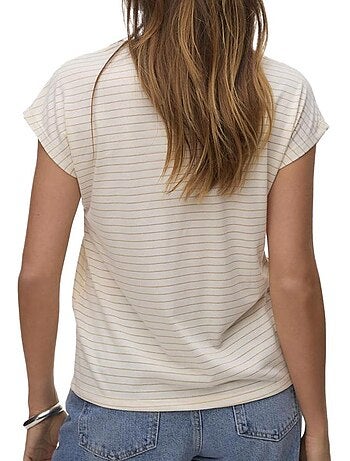 Vero moda balola beige t-shirt voor dames