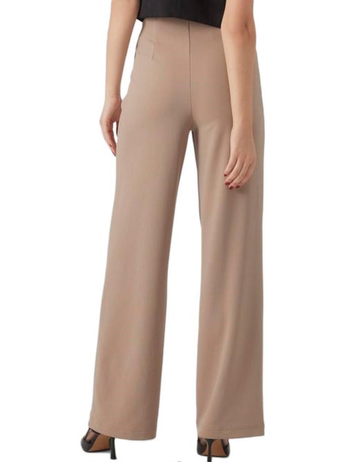 VERO MODA Beige Wijde Dames Pantalon - Kiabi VERO MODA Beige Wijde Dames Pantalon - Kiabi