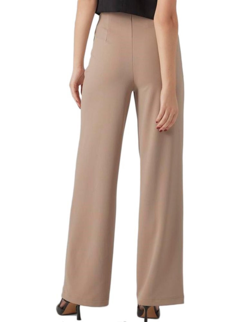 VERO MODA Beige Wijde Dames Pantalon Beige - Kiabi