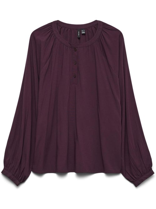 Vero Moda Bella Pruimkleurige Blouse voor Dames - Kiabi Vero Moda Bella Pruimkleurige Blouse voor Dames - Kiabi
