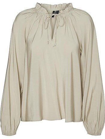 Vero moda betti beige damesblouse