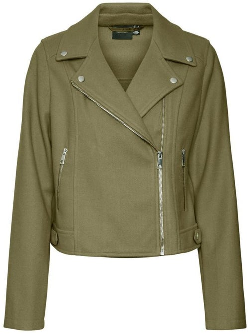 Vero Moda Bikerjack voor Dames - Khaki - Kiabi Vero Moda Bikerjack voor Dames - Khaki - Kiabi