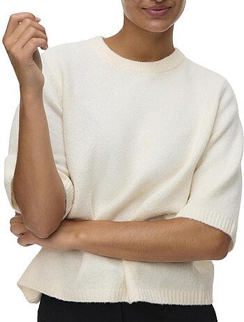 Vero moda boom dames t-shirt met korte mouwen - beige