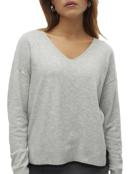 Vero Moda Breezess Grijze Dames Trui - Kiabi Vero Moda Breezess Grijze Dames Trui - Kiabi