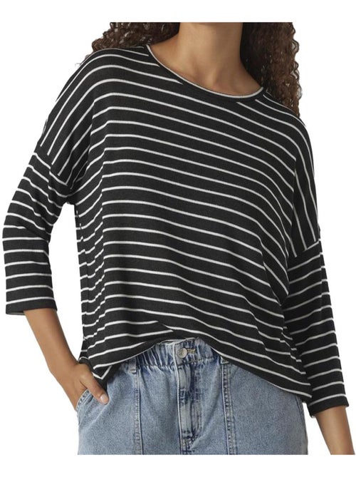 Vero moda brianna dames trui zwart/wit - Kiabi