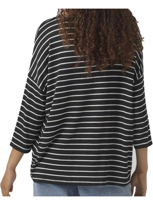 Vero moda brianna dames trui zwart/wit - Kiabi