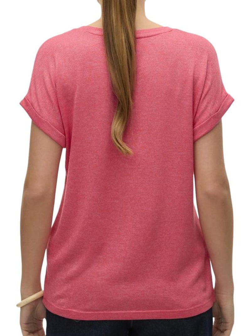 Vero Moda Brianna Fuchsia T-shirt voor Dames - Stijlvol & Comfortabel Roze - Kiabi