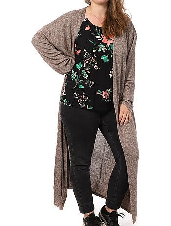 Vero moda bruin dames gilet open kalf