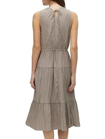 Vero moda bruine kalflange jurk voor dames