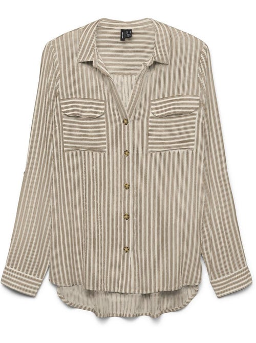 Vero Moda Bumpy Beige/Taupe Damesblouse - Kiabi Vero Moda Bumpy Beige/Taupe Damesblouse - Kiabi