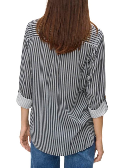 Vero Moda Bumpy Dames Blouse Zwart/Wit - Kiabi Vero Moda Bumpy Dames Blouse Zwart/Wit - Kiabi