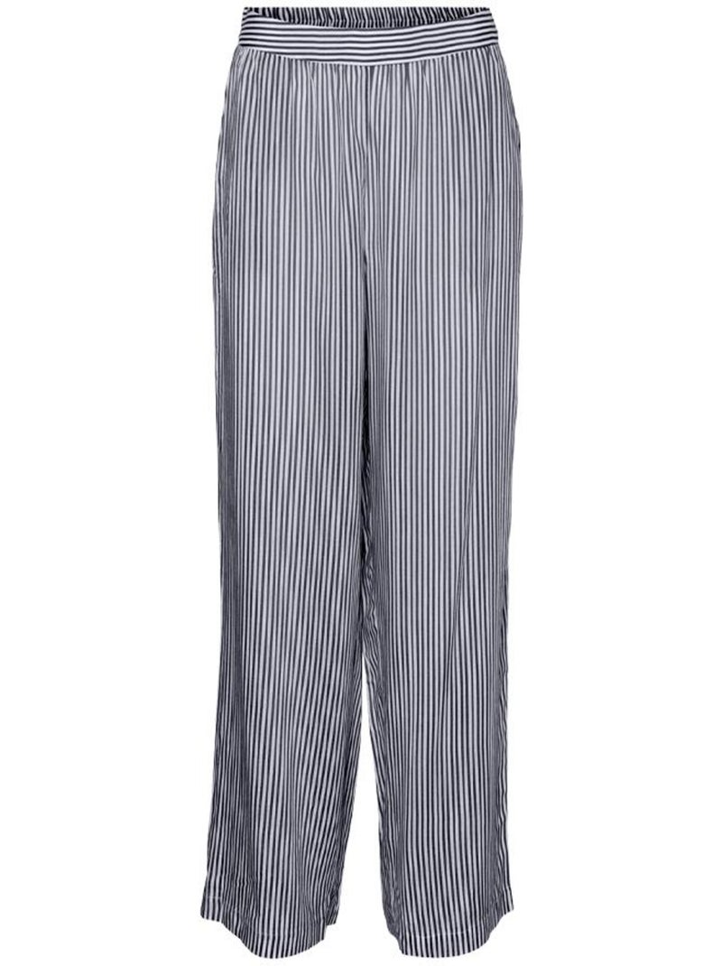 Vero Moda Bumpy Dames Gestreepte Flared Broek Wit Wit - Kiabi